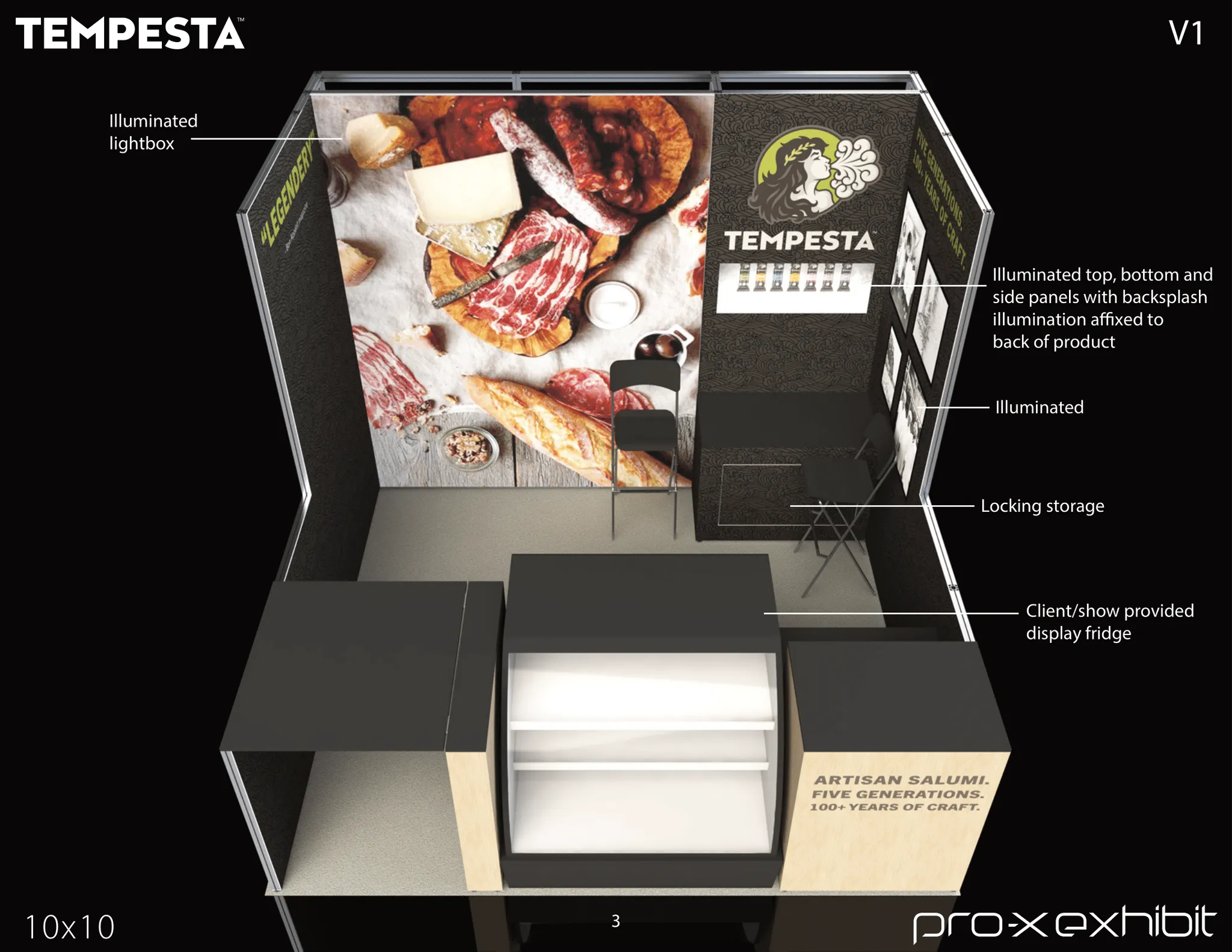 10x10 Inline booth design by Pro-X Exhibits